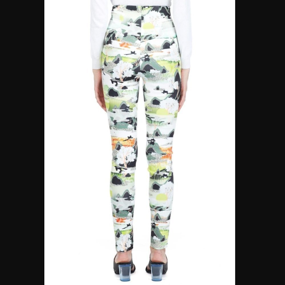 Opening Ceremony 5 Elements Colorful Print Neoprene High Rise Skinny Trousers 2 - Picture 9 of 14